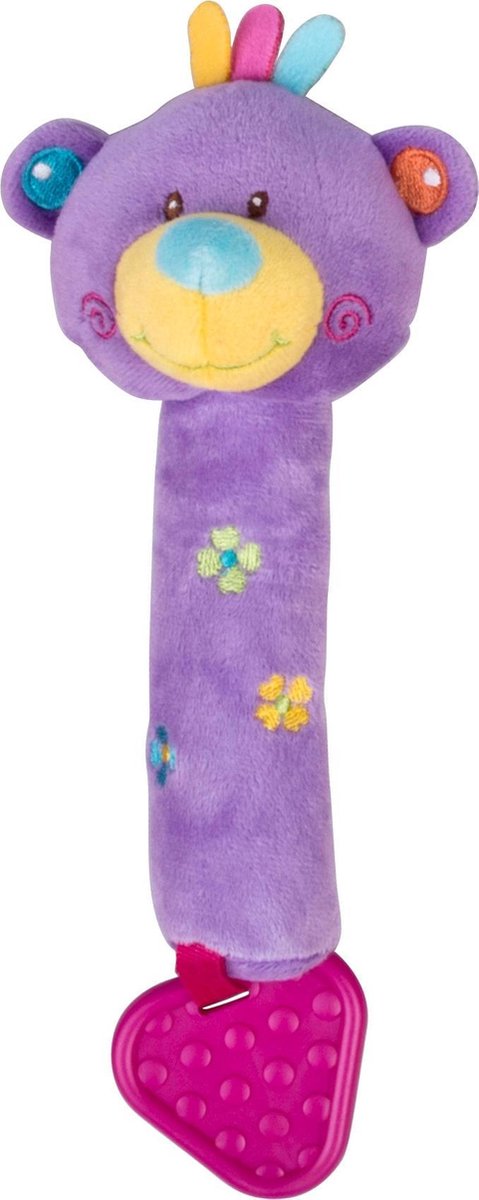 Eddy Toys Pluche Rammelaar Beer 19 Cm Paars