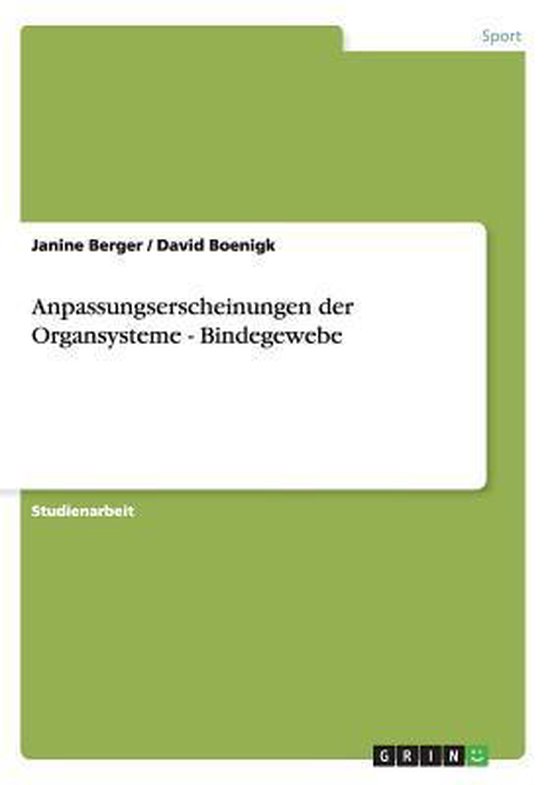 Anpassungserscheinungen der Organsysteme - Bindegewebe - cover