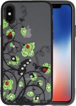 Diamant Bloemen Hoesjes Cases voor iPhone X Groen