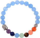 Fako Bijoux® - Buddha Armband - Chakra Reiki - Bedel - Blauw