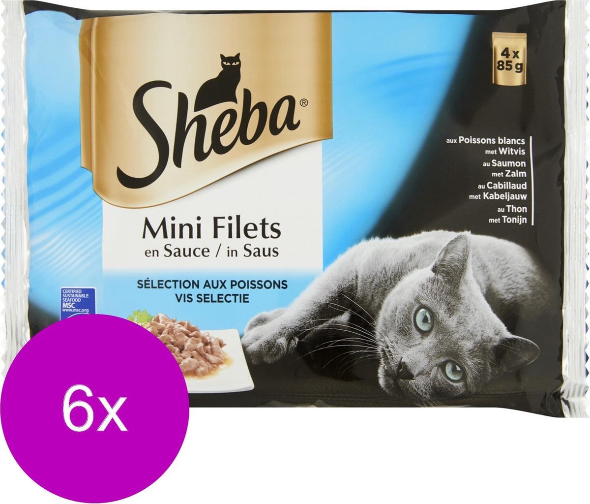 Sheba Sheba Mp Delice - Kattenvoer - 6 x Vis Vis 4x85 g