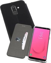 Slim Folio Case - Book Case Telefoonhoesje - Folio Flip Hoesje - Geschikt voor Samsung Galaxy J8 2018 - Zwart