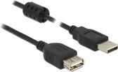 DeLOCK 2m, 2xUSB 2.0-A USB-kabel USB 2.0 USB A Zwart