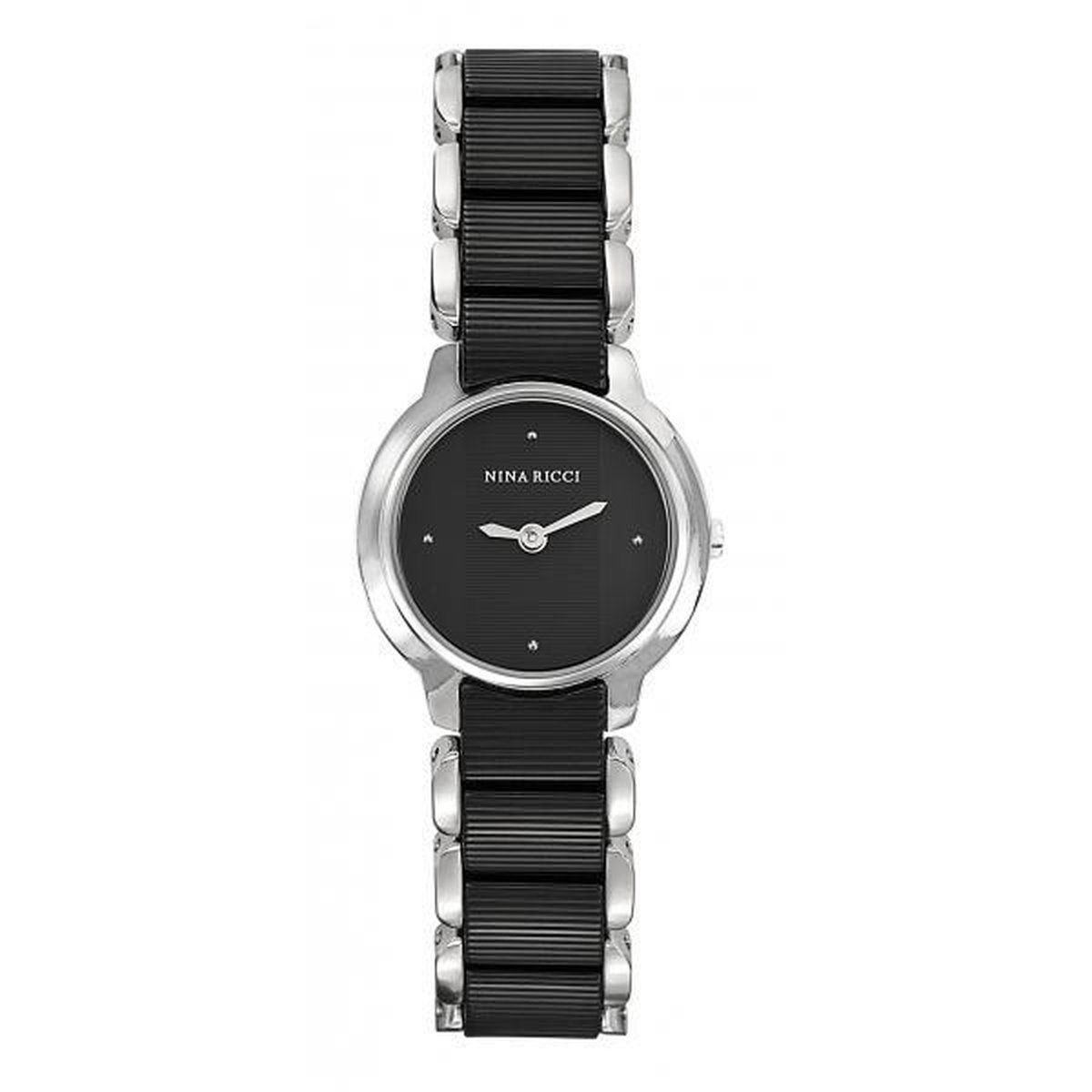 Nina Ricci - N092002 - horloge - zilverkleurig - ceramic - zwart - 34 mm