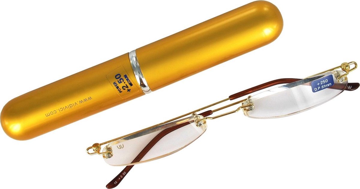 Leesbril +2.50/61mm merk: VidiVici aluminium goudkleurig | bol.com