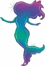 Mermaid XL ballon paars - blauw