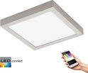 EGLO Connect Fueva-C - Wand/Plafondlamp - Wit en gekleurd licht - 300x300mm - Nikkel-Mat