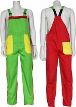 Yoworkwear Tuinbroek polyester/katoen groen-geel-rood maat 140