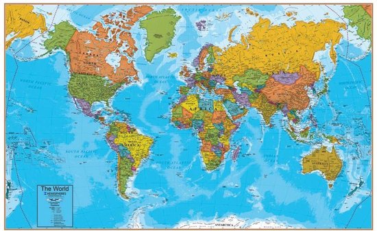 Sui Heel boos Bewolkt Grote interactieve wereldkaart B 1,30m x H 0,81m,lamineerd, leuk en  leerrijk | bol.com