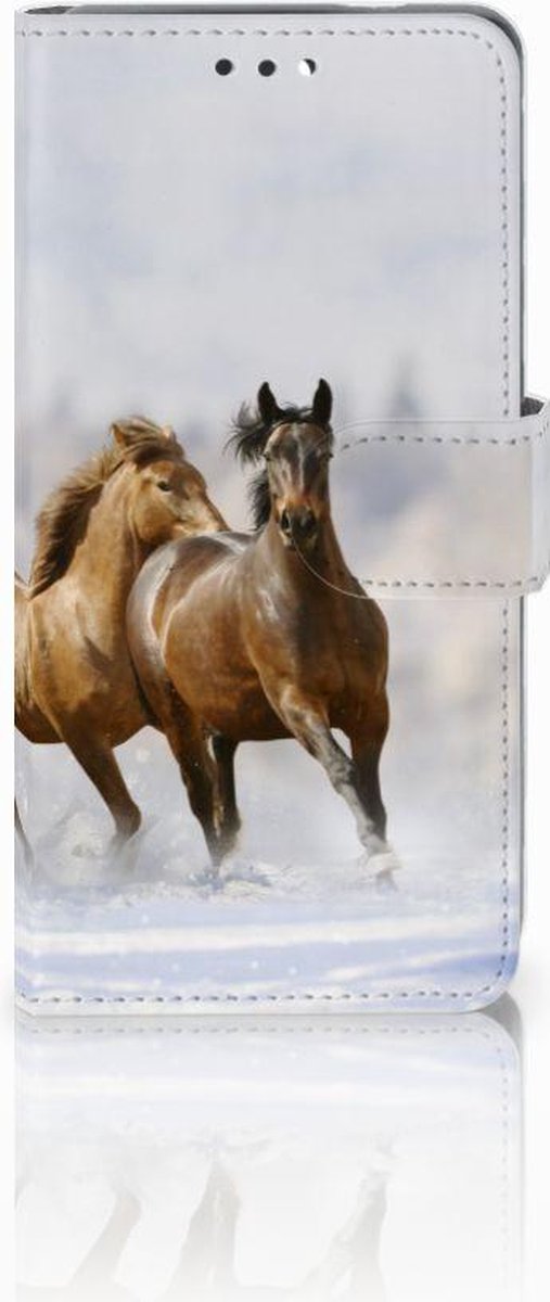 Nokia 3.1 (2018) Telefoonhoesje met Pasjes Paarden