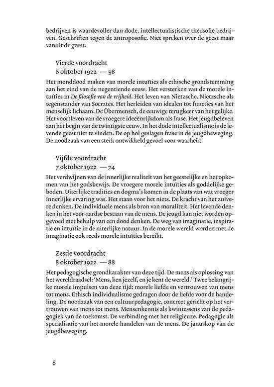 Pagina met voordrachten van Rudolf Steiner, met datums en paginanummers.