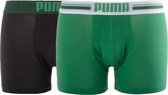 PUMA Placed Logo Boxershort - 2-pack - Groen - Maat XL