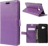 Litchi wallet hoesje HTC One M9 paars