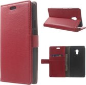 Litchi Wallet Hoesje Motorola Moto X2 rood