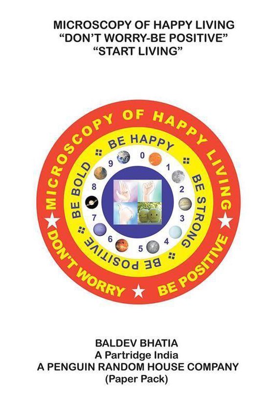 Microscopy of Happy Living – Don’T Worry Be Positive - Start Living Be Positive Be Brave Be Strong and Be Happy