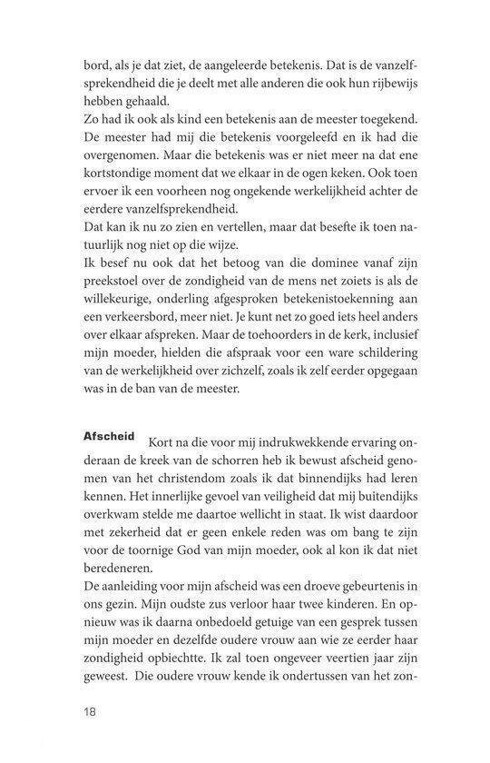 Pagina uit een boek met tekst, beginnend met 'Afscheid'.