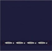 DDDDD Pescado - Theedoek - 60x65 cm - Set van 6 - Navy