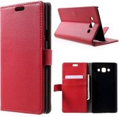 Litchi wallet hoesje Samsung Galaxy Core 2 rood