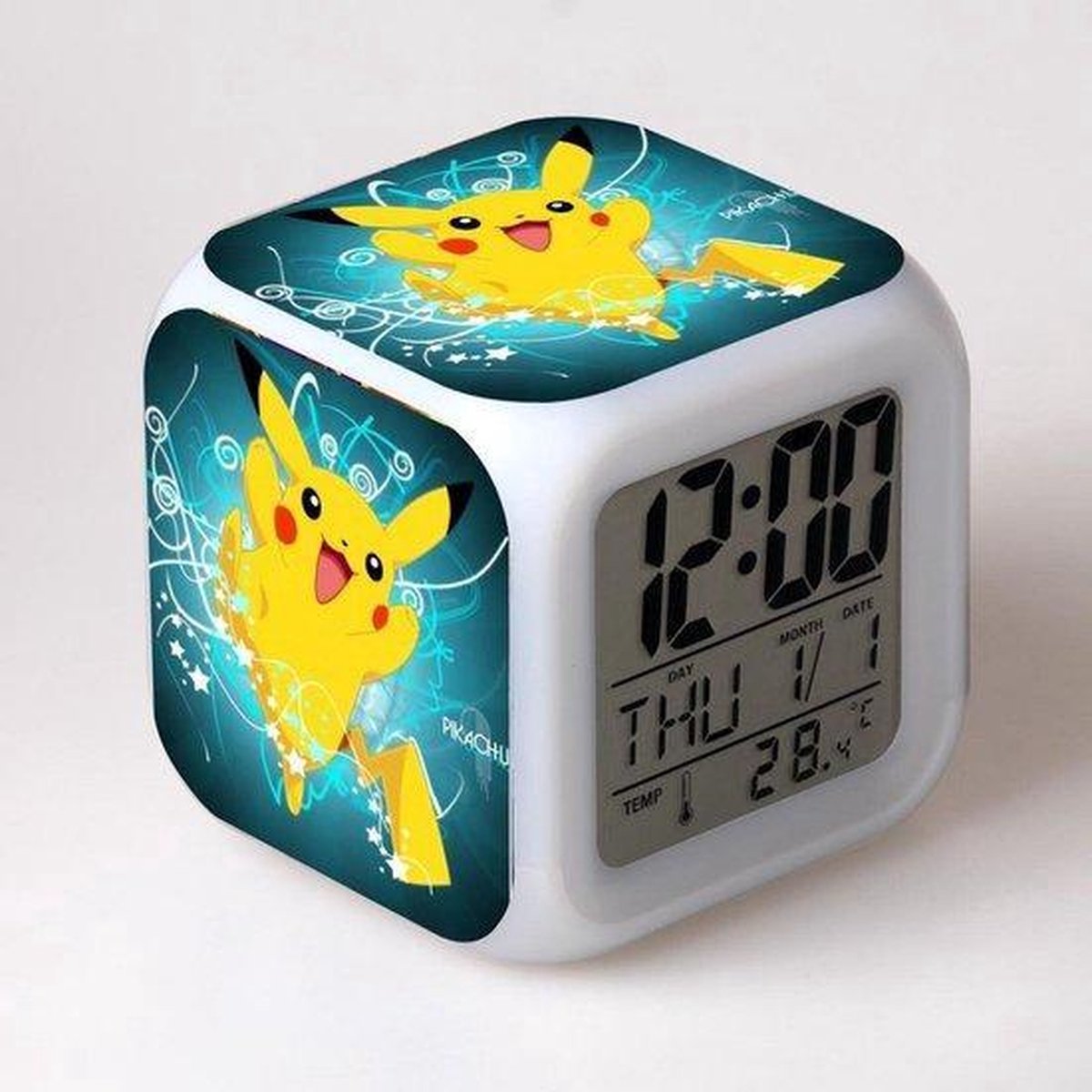 Pokemon Go alarm wekker met 7 led kleuren PUKACHU | bol.com