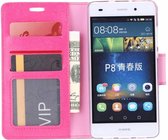 Huawei P10 Portemonnee hoesje met stand Pink / Roze