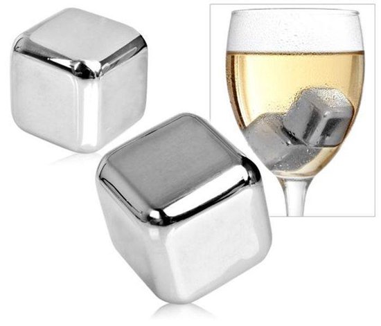 Set van vier metalen ijsblokjes - whiskey stones (ice cubes) | bol.com
