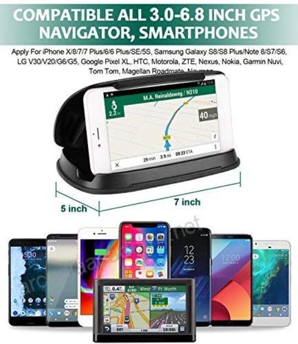 Dashboard Auto telefoonhouder - tot 6,8 inch - Smartphone - iPhone / Samsung... | bol.com