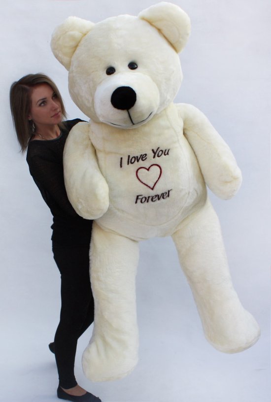 Knuffelbeer - love you forever - 180 cm - wit | bol.com