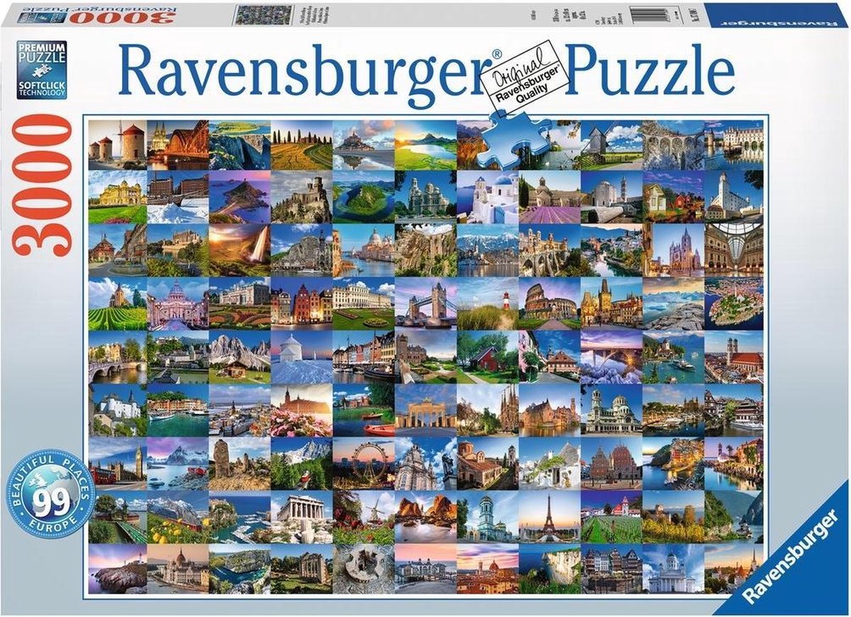 Ravensburger puzzel 99 mooie plekken in Europa - Legpuzzel - 3000 stukjes