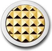Mi Moneda 3D-STU-02-S Steel disc with 925 silver goldplated stud munt