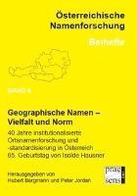 Geographische Namen Vielfalt und Norm 9783706906166 Boeken