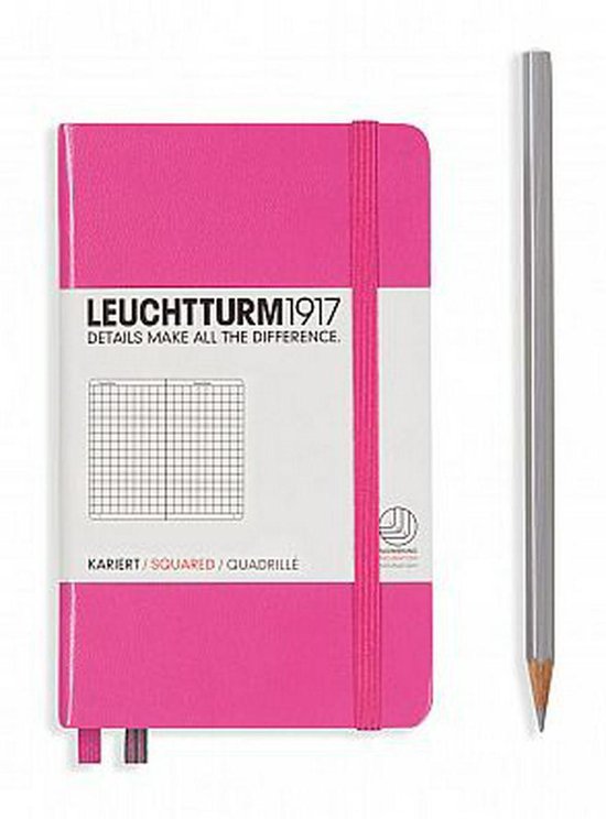 Leuchtturm1917 Notitieboek Pocket - Hardcover - Geruit - Roze | bol.com
