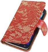 Lace Rood Samsung Galaxy S5 Mini Book/Wallet Case Hoesje
