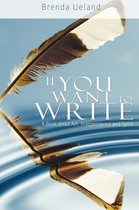 Boek kaft met veer en reflectie, met de titel 'IF YOU WANT TO WRITE'.