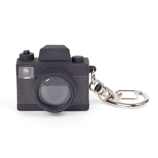 Kikkerland Sleutelhanger Camera Led 3,5 X 3 Cm Zwart