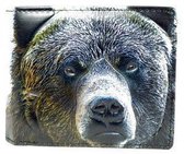 Shagwear Portemonnee - Stoere Billfold Heren Portemonnee - Mannen - Kunstleer - Potrait of Bear (0309W)