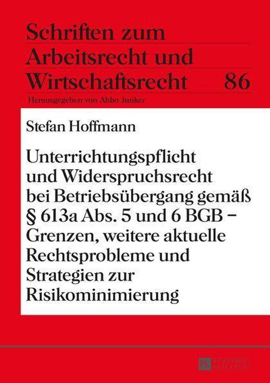 Schriften zum Arbeitsrecht und Wirtschaftsrecht 86 - Unterri ... - cover