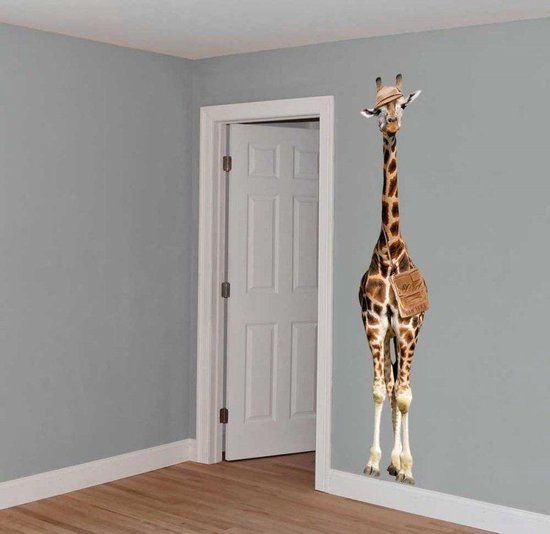 Muursticker Giraf op safari | bol.com