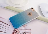 Xssive Glitter TPU Case - Back Cover voor Apple iPhone 7 / iPhone 8 / iPhone SE (2020) - Zilver Blauw