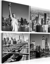 Schilderij - Gezichten van New York , 4 luik