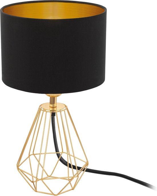 EGLO Carlton 2 Tafellamp - 1 Lichts - Ø165mm. - Messing - Zwart, Goud