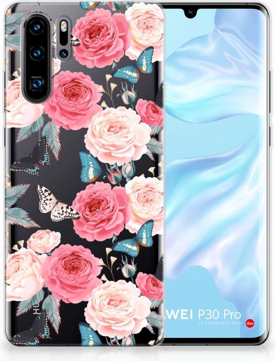 Huawei P30 Pro TPU Case Butterfly Roses