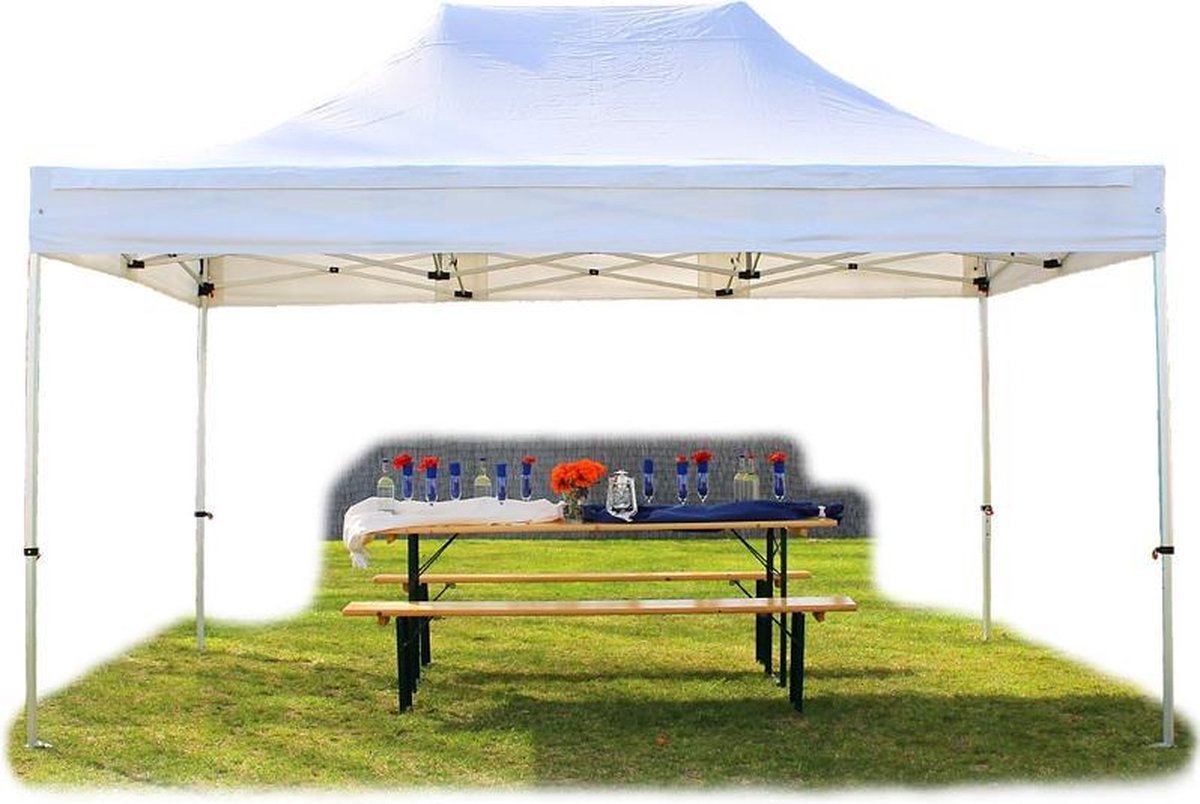 4x6 m Easy Up partytent Vouwpaviljoen, PROFESSIONAL alu 50 mm, wit