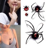 Tattoo stickers spinnen en lieveheersbeestjes