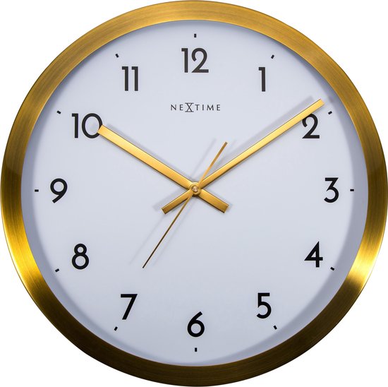 NeXtime Arabic - Horloge - Ronde - Ø 44 cm - Or / Blanc