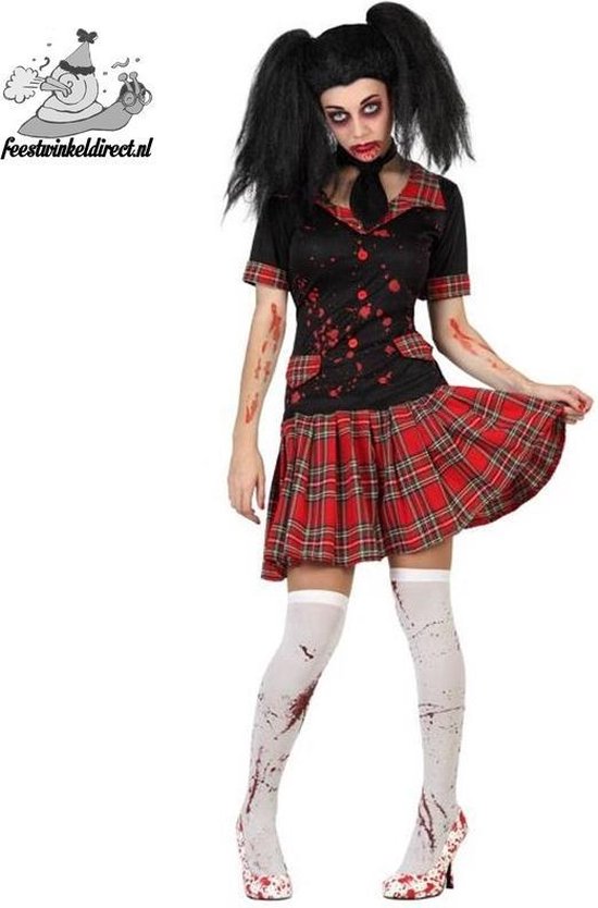 Belegering Identiteit Vooruitgang Halloween kostuum bloederig schoolmeisje - Verkleedkleding - M/L | bol.com