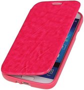 Easy Booktype hoesje voor Galaxy S4 i9500 Roze