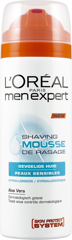 L'Oréal Men Expert Hydra Sensitive Shaving Mousse - scheren - gevoelige  huid - 200ml... | bol.com