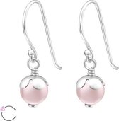 Montebello Oorbellen Caera Pink - 925 Zilver - Swarovski® ∅6 mm - 21mm