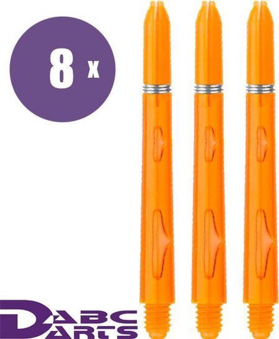 ABC Darts - Dart Shafts - Kunststof Glow Oranje - Medium 8 sets van ABC Darts — afbeelding 2