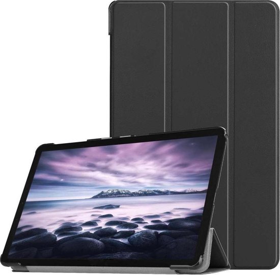 Brandewijn Afdrukken eetbaar Samsung Galaxy Tab A 10.5 hoes - Smart Tri-Fold Case - zwart | bol.com